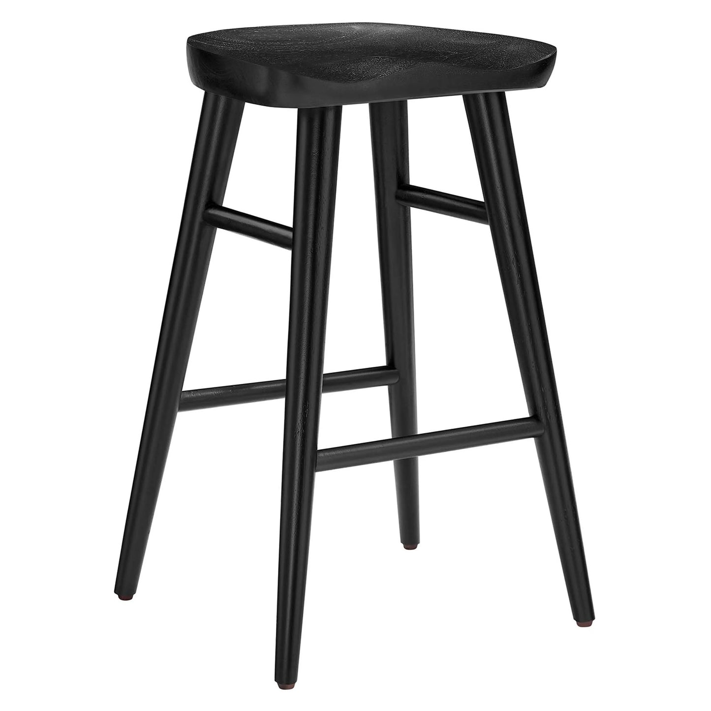 Luca Wooden Counter Stool, Black