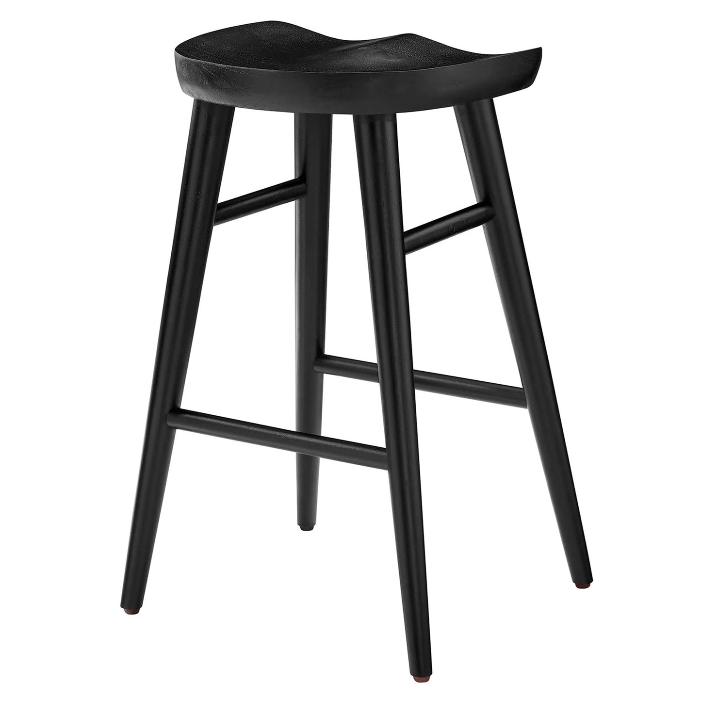 Luca Wooden Counter Stool, Black
