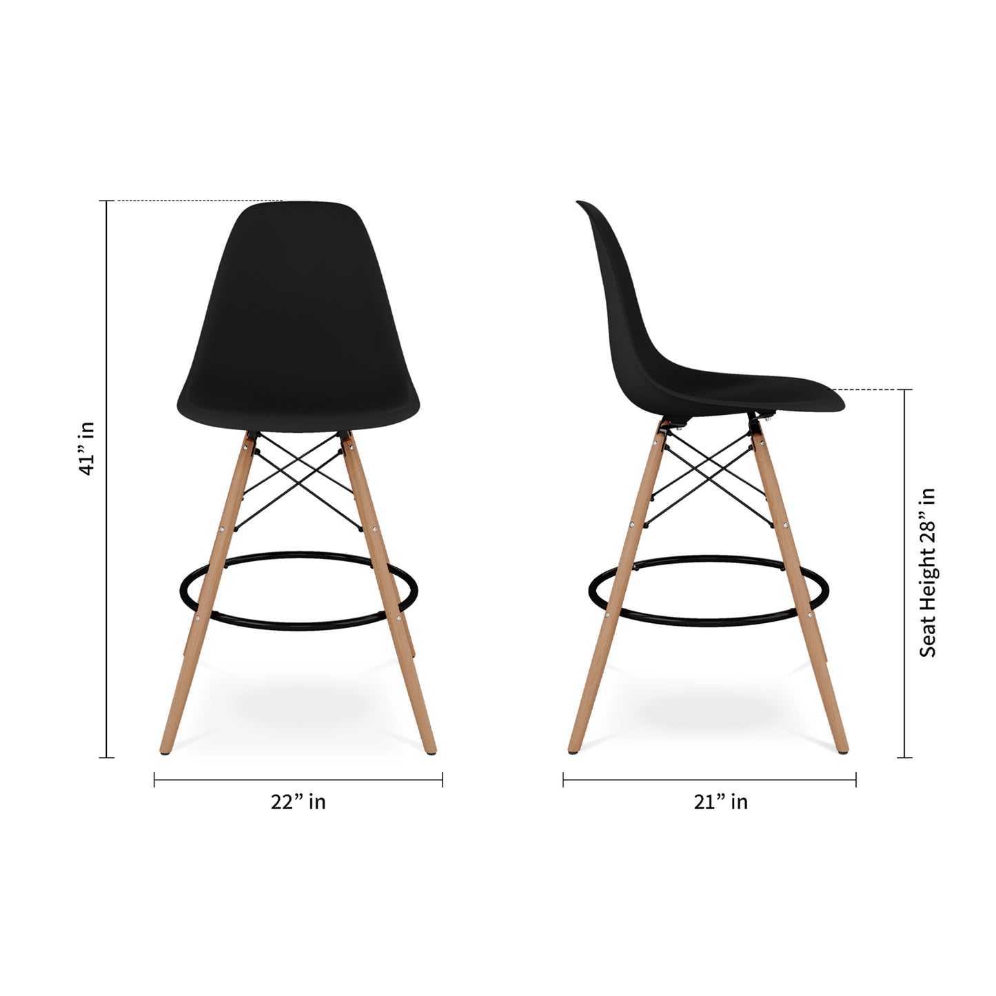 Eiffel Counter Stool, Black
