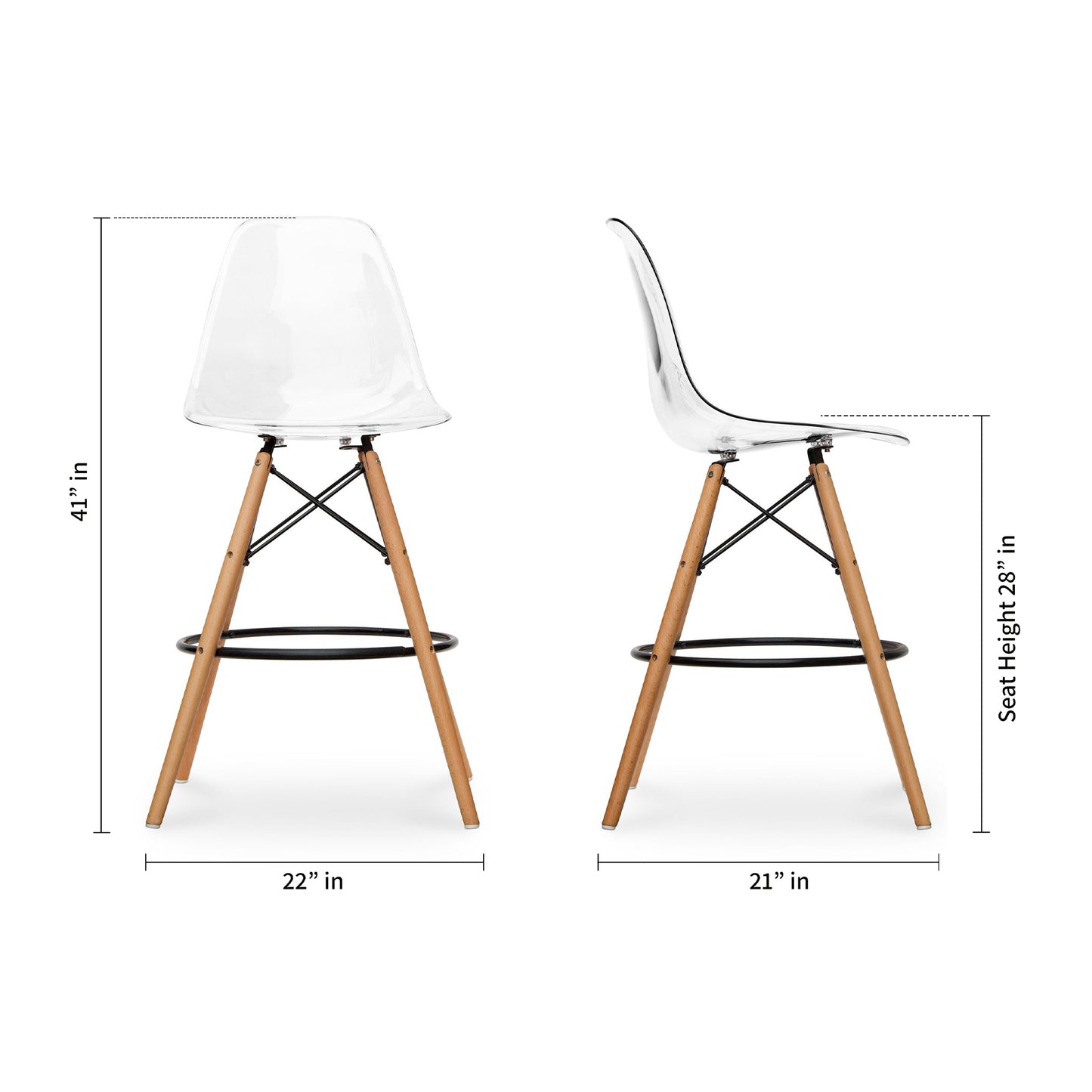 Eiffel Counter Stool, Clear