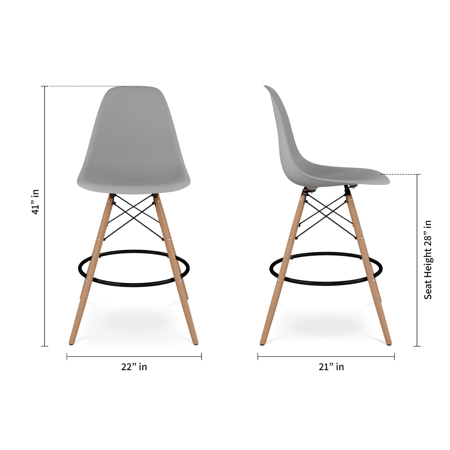 Eiffel Counter Stool, Gray