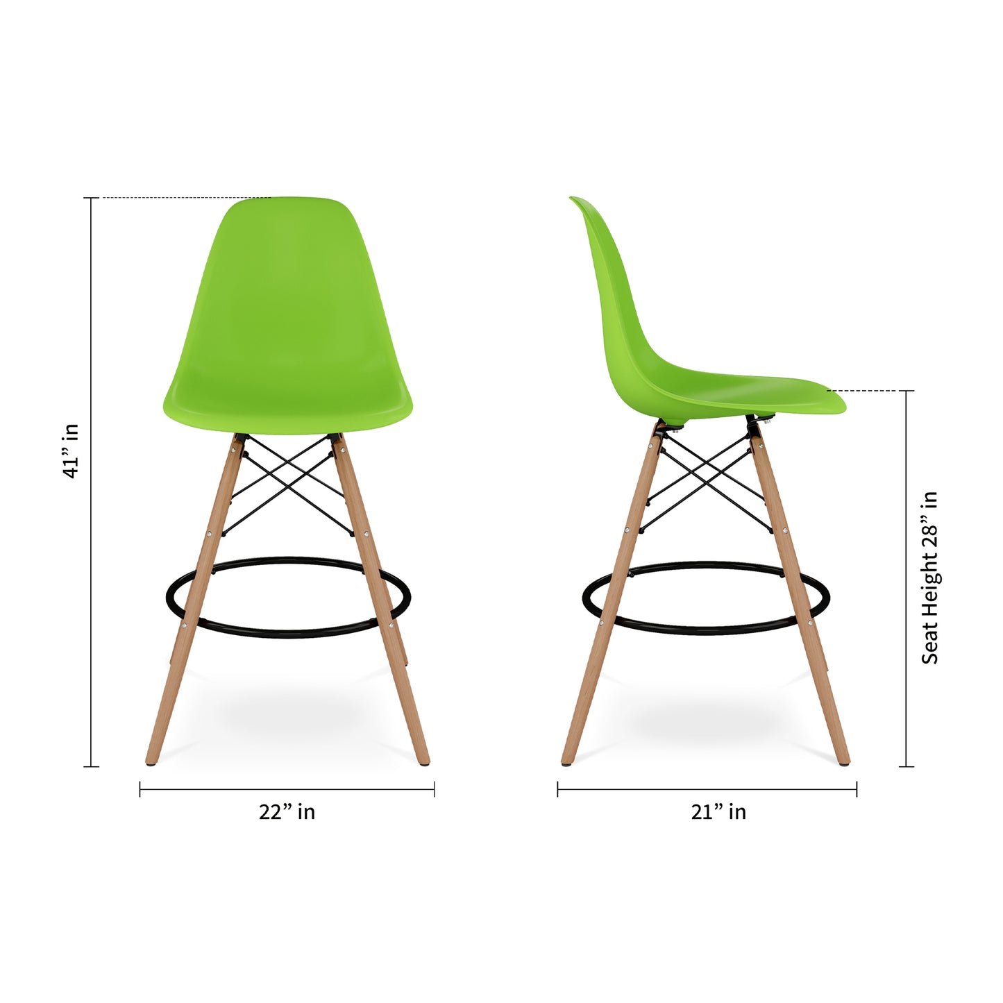 Eiffel Counter Stool, Green