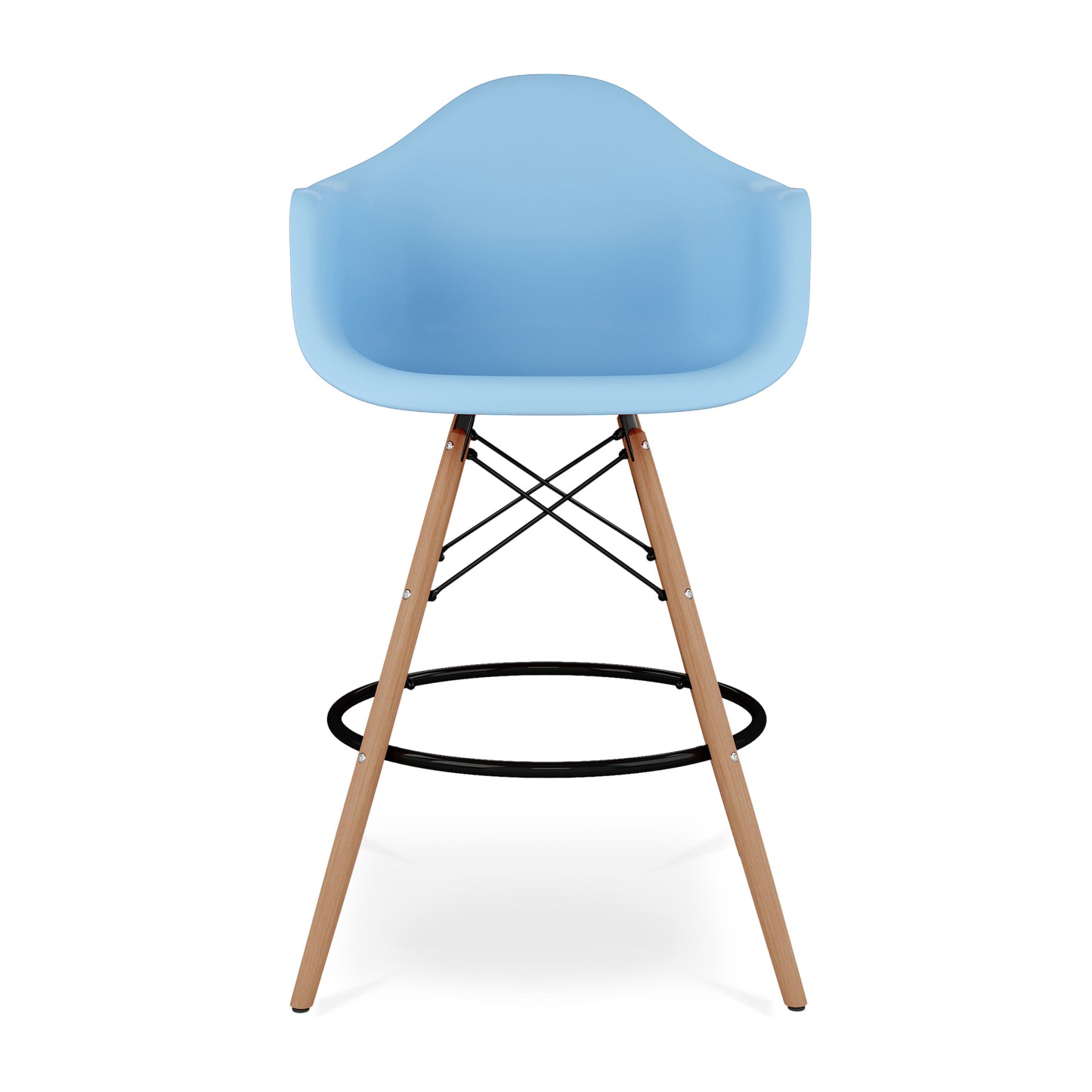 Eiffel Counter Stool With Arms, Blue
