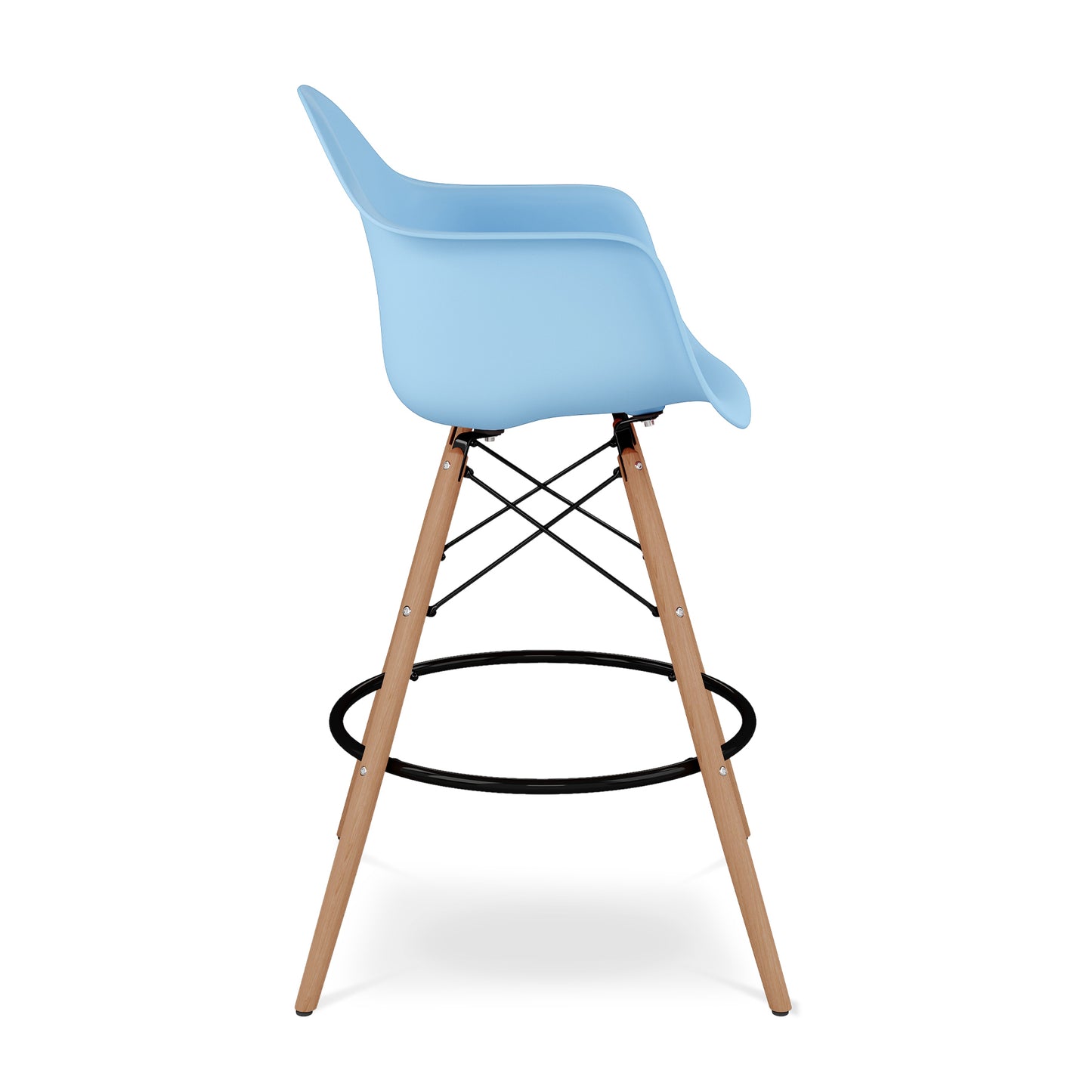 Eiffel Counter Stool With Arms, Blue
