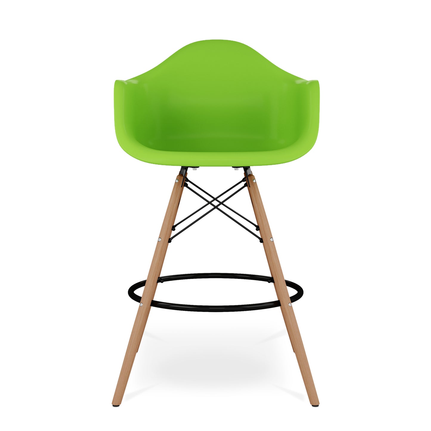 Eiffel Counter Stool With Arms, Green