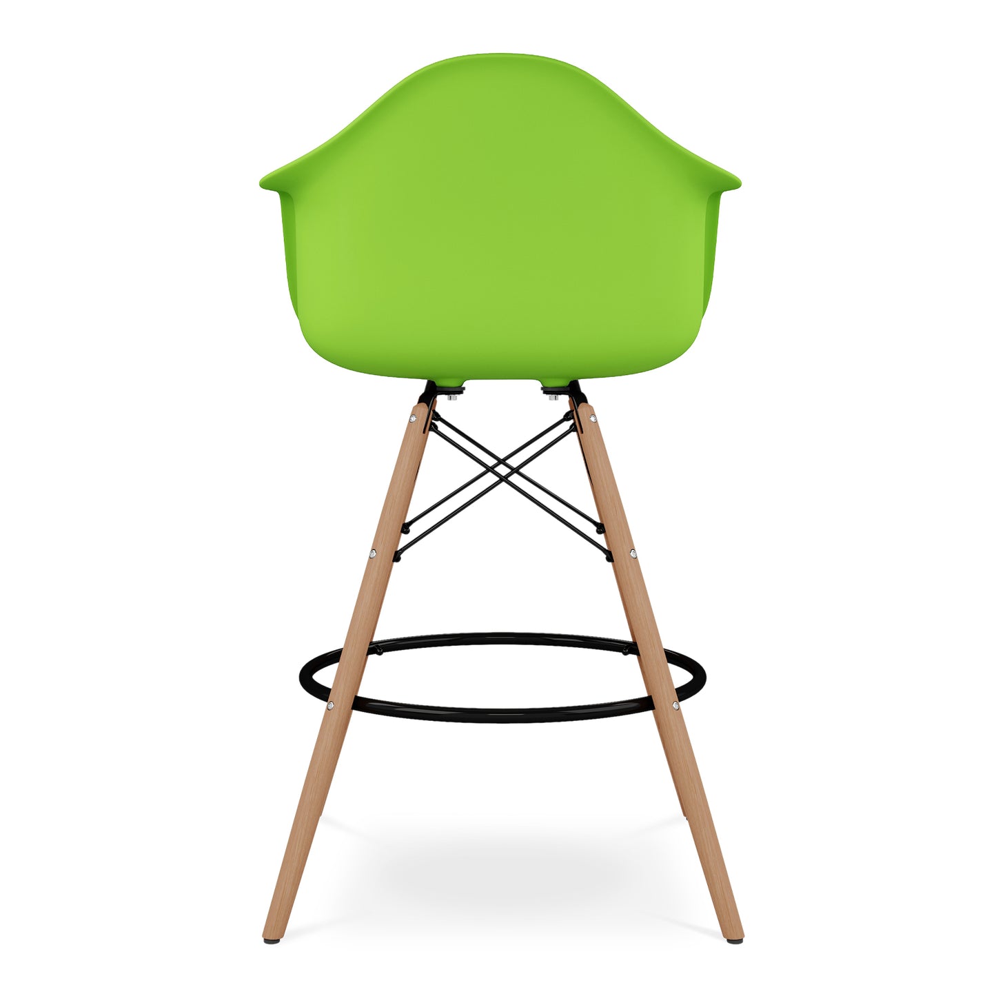 Eiffel Counter Stool With Arms, Green