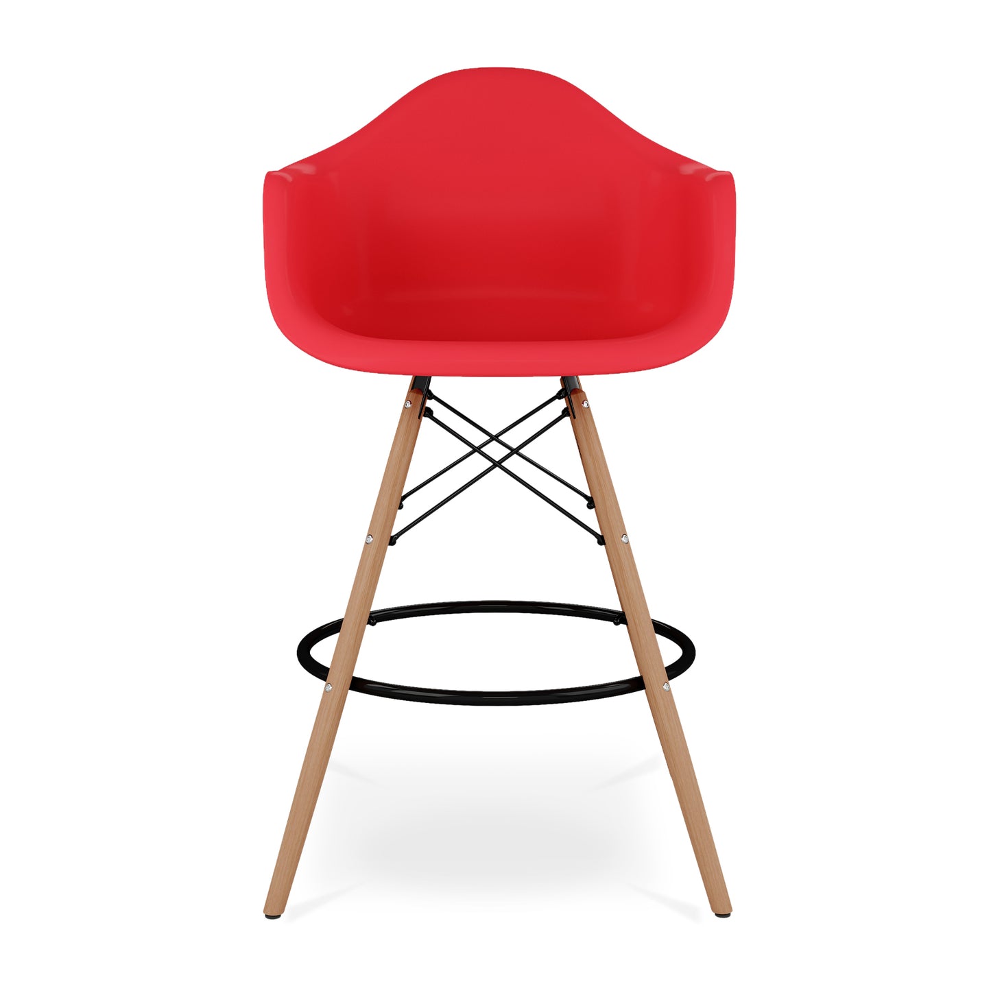 Eiffel Counter Stool With Arms, Red
