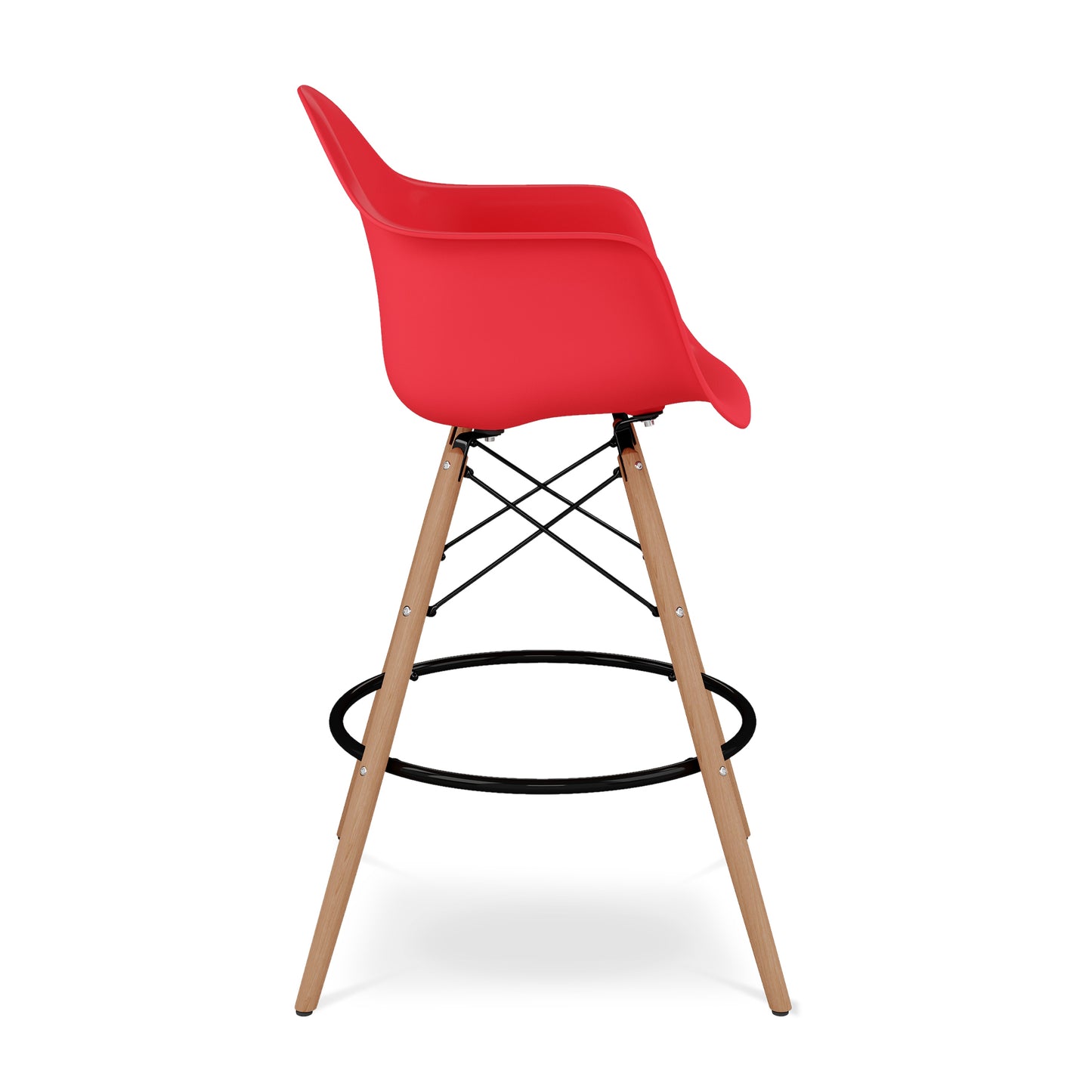 Eiffel Counter Stool With Arms, Red