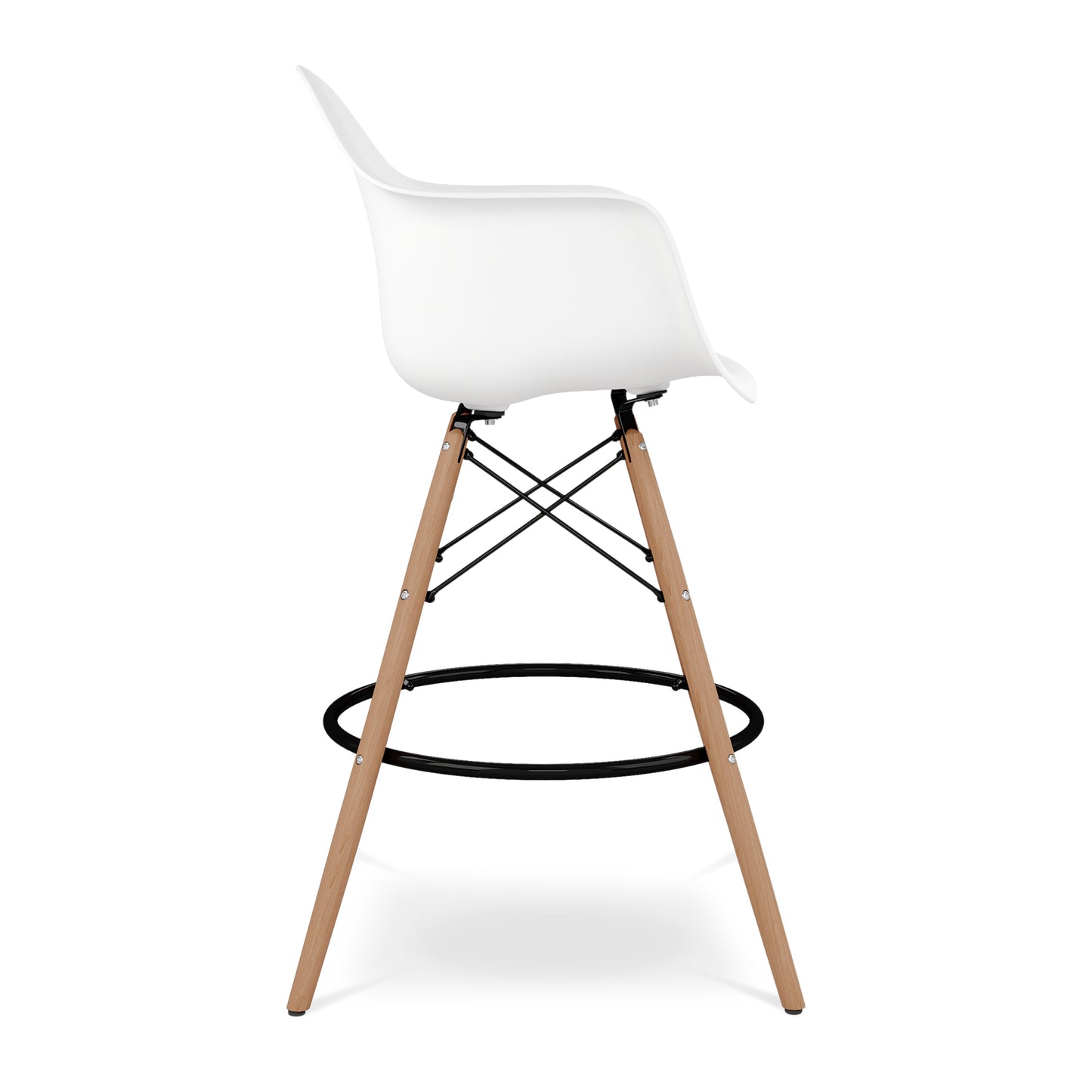Eiffel Counter Stool With Arms, White