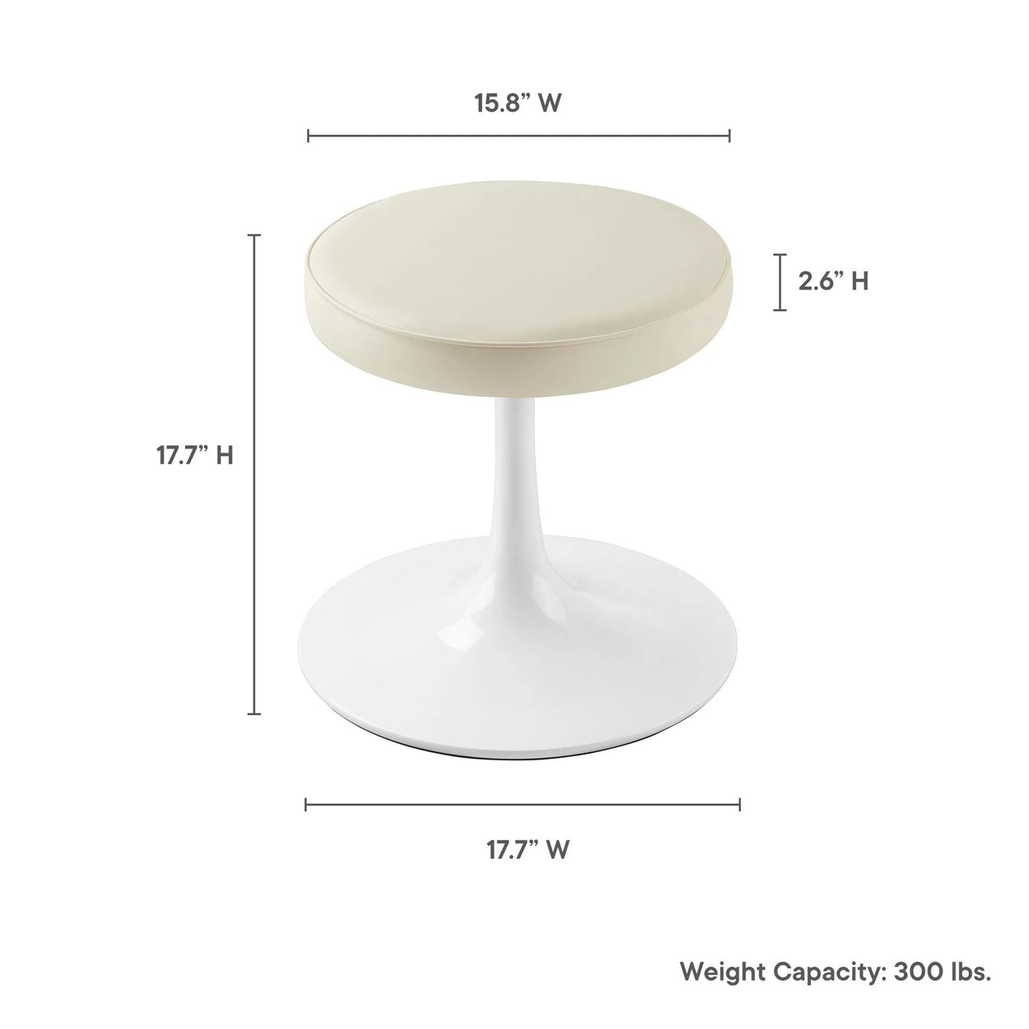 Rose Stool, Beige Leather