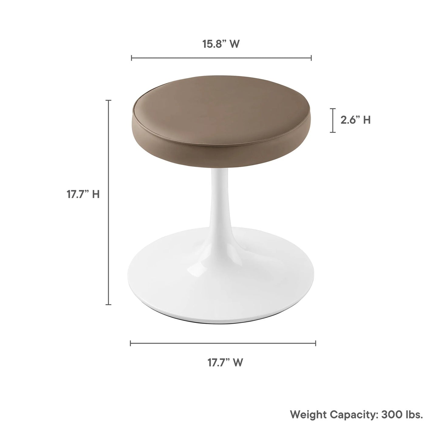 Rose Stool, Brown Leather