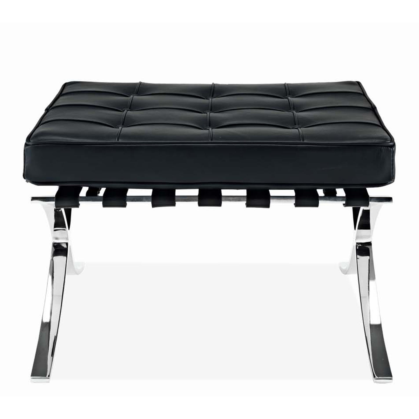 Pavilion Stool, Black Italian Leather