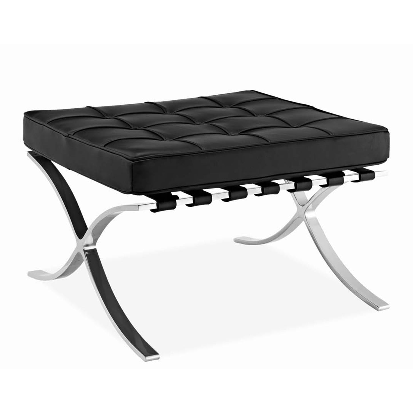 Pavilion Stool, Black Italian Leather