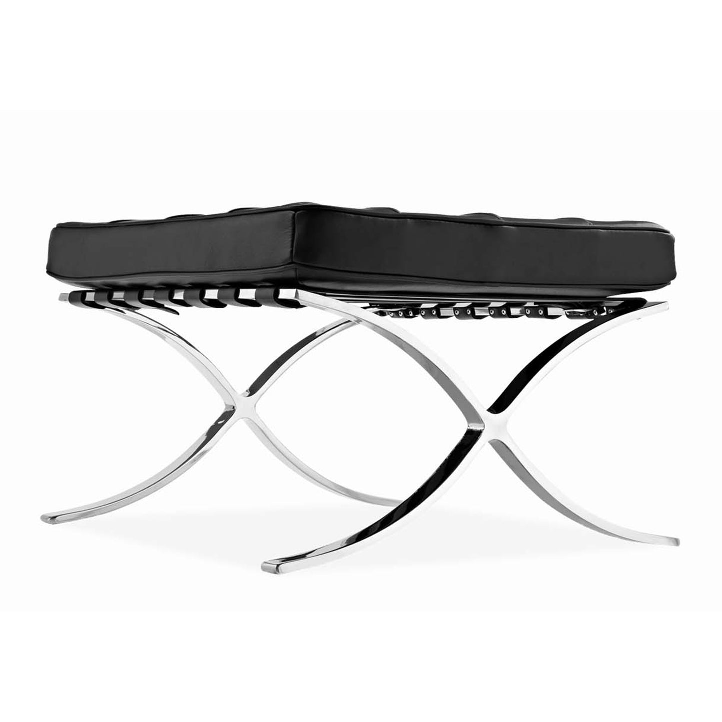Pavilion Stool, Black Italian Leather