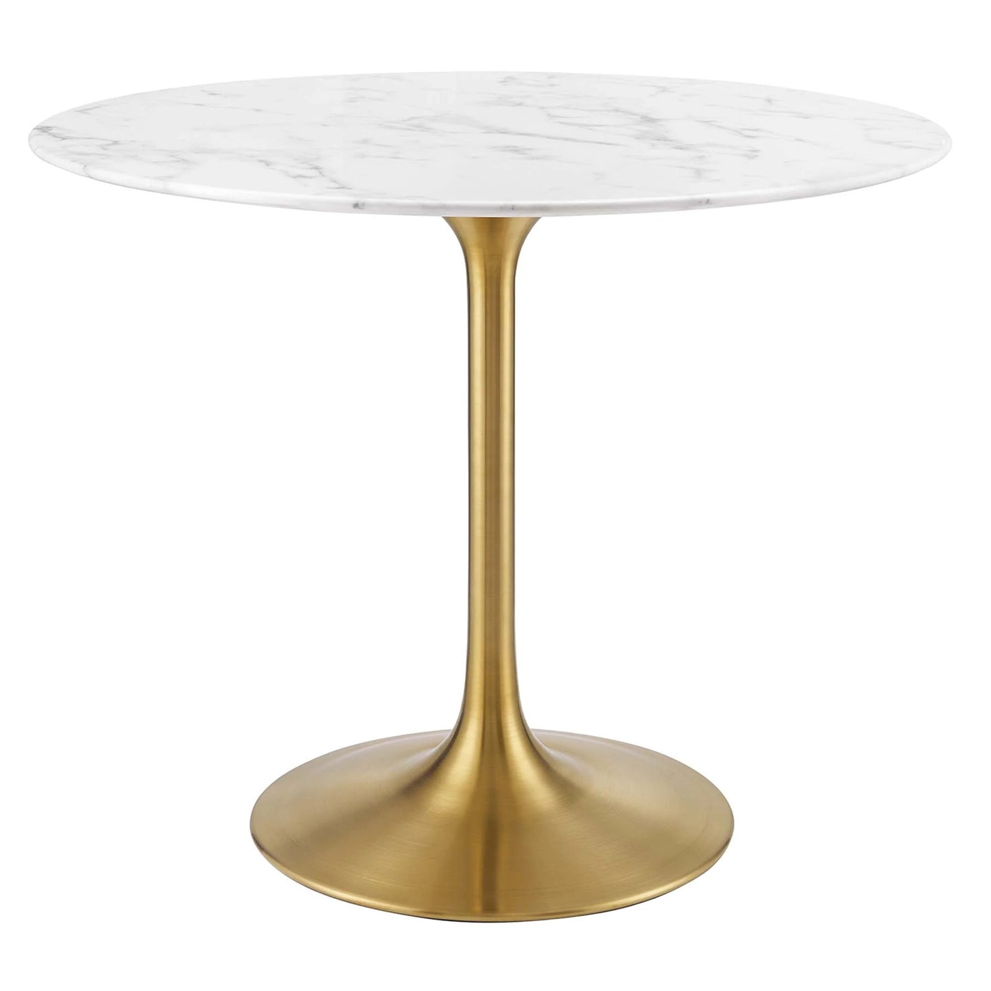 Tulip Marble Dining Table - 36" Round, Gold Base