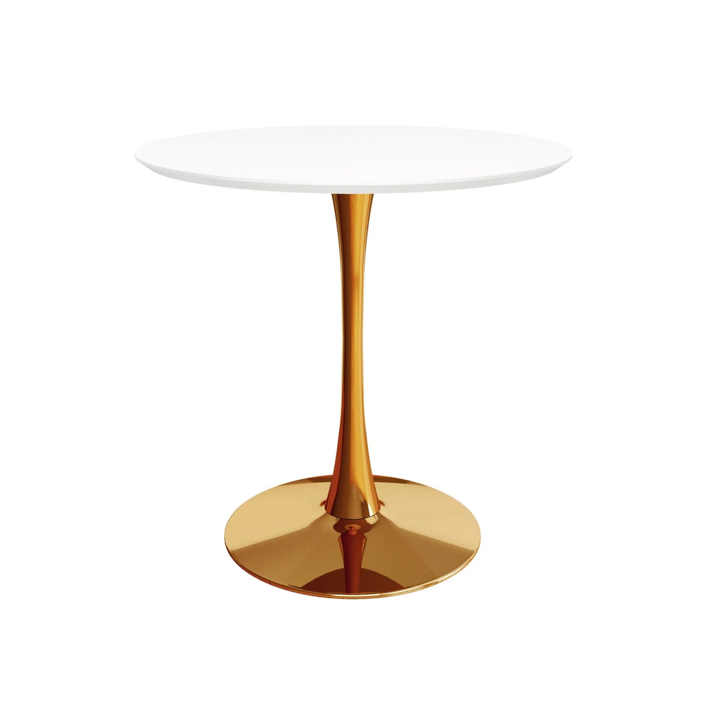 Tulip Dining Table 36" Wood Top & Gold Base