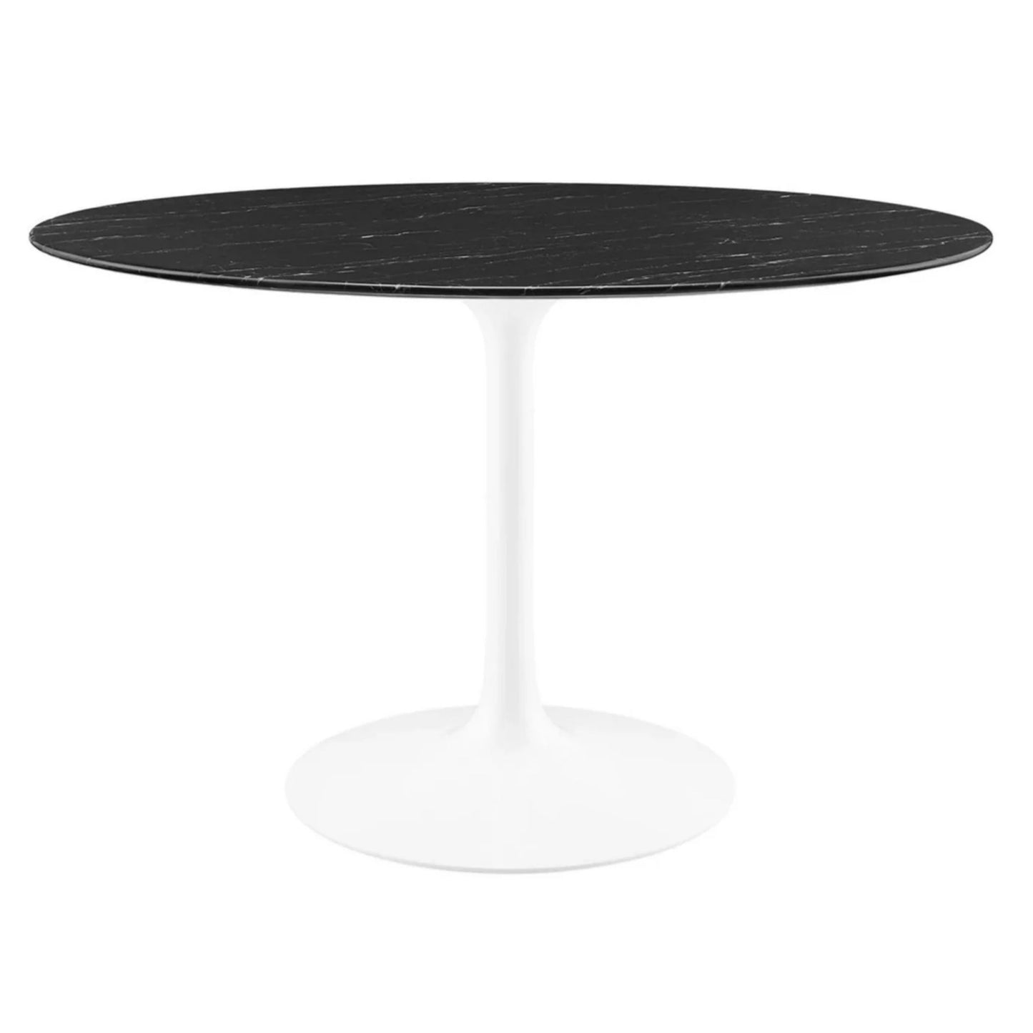 Tulip Marble Dining Table - 48" Round White Base