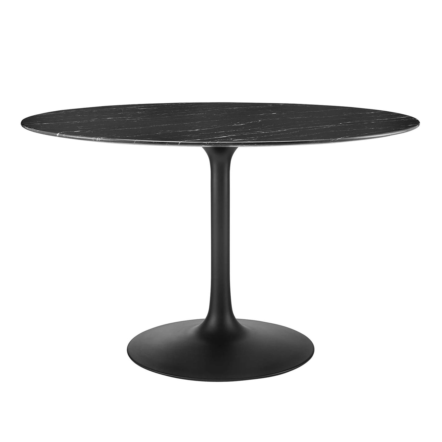 Tulip Marble Dining Table - 48" Round, Black