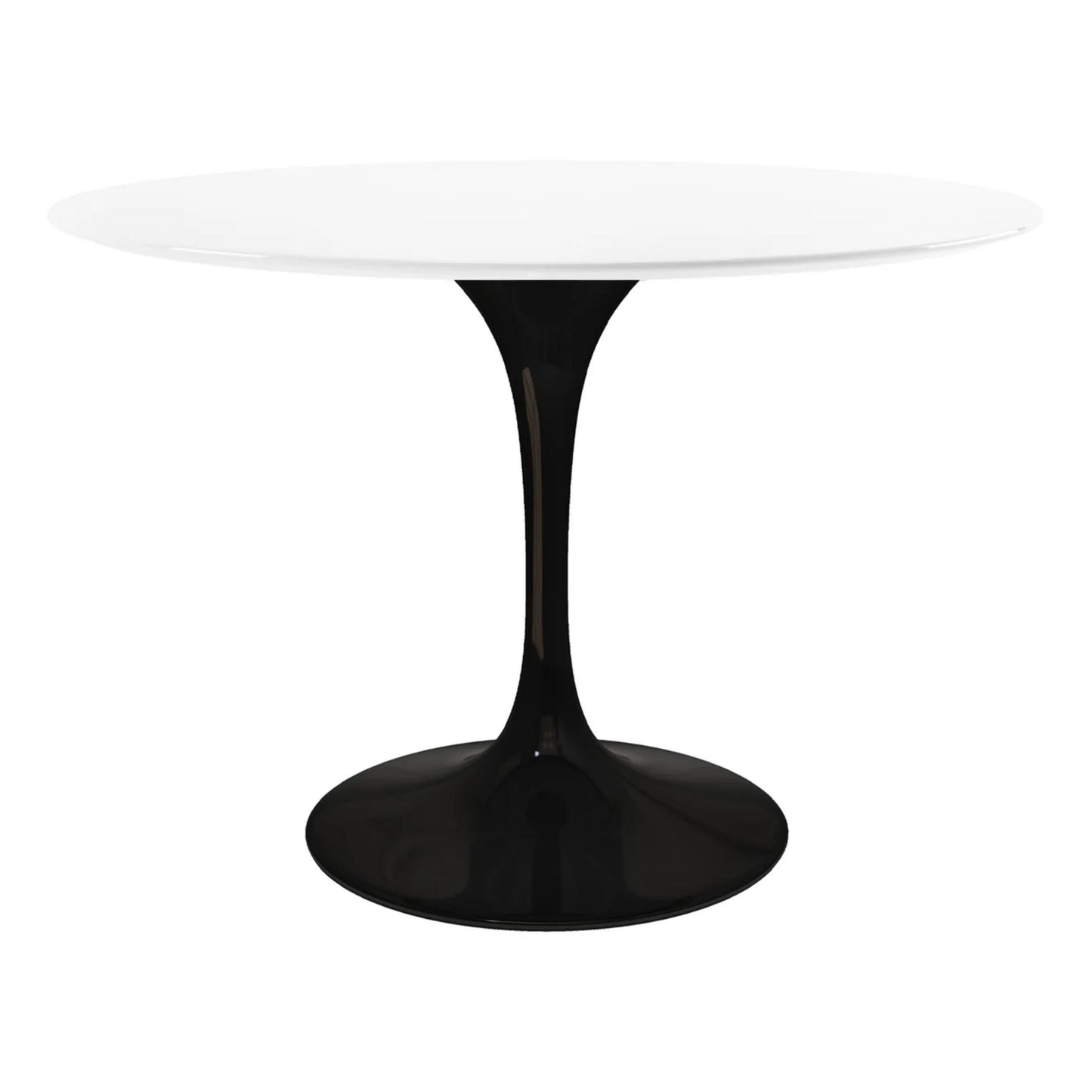 Tulip Fiberglass Dining Table, 48" Round Black Base