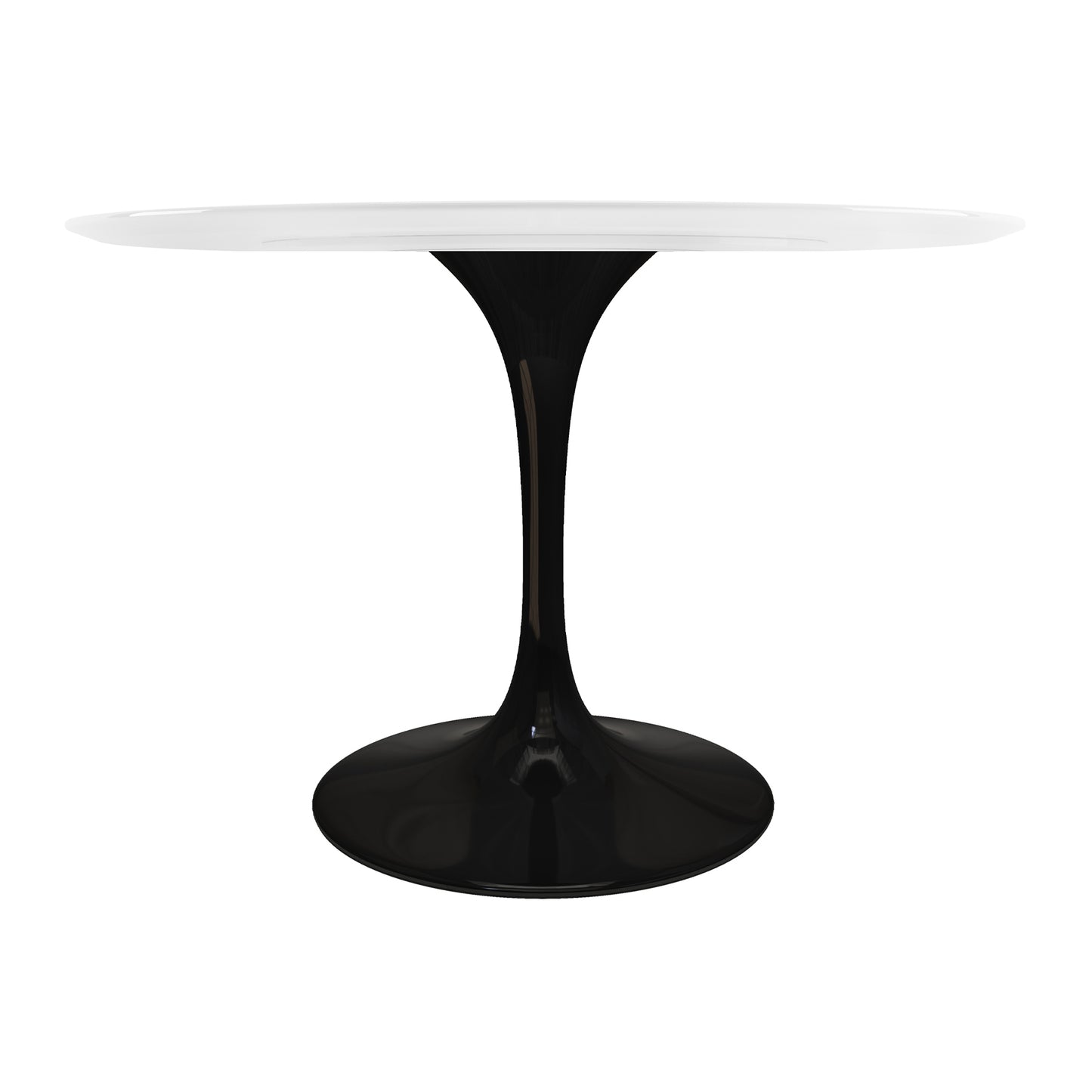 Tulip Fiberglass Dining Table, 48" Round Black Base