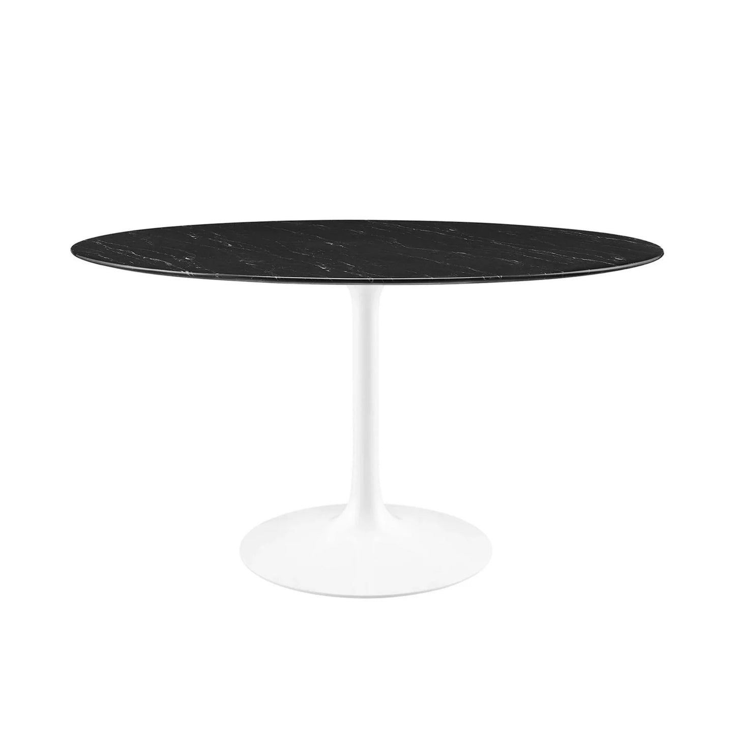 Tulip Marble Dining Table, 54" Round White Base