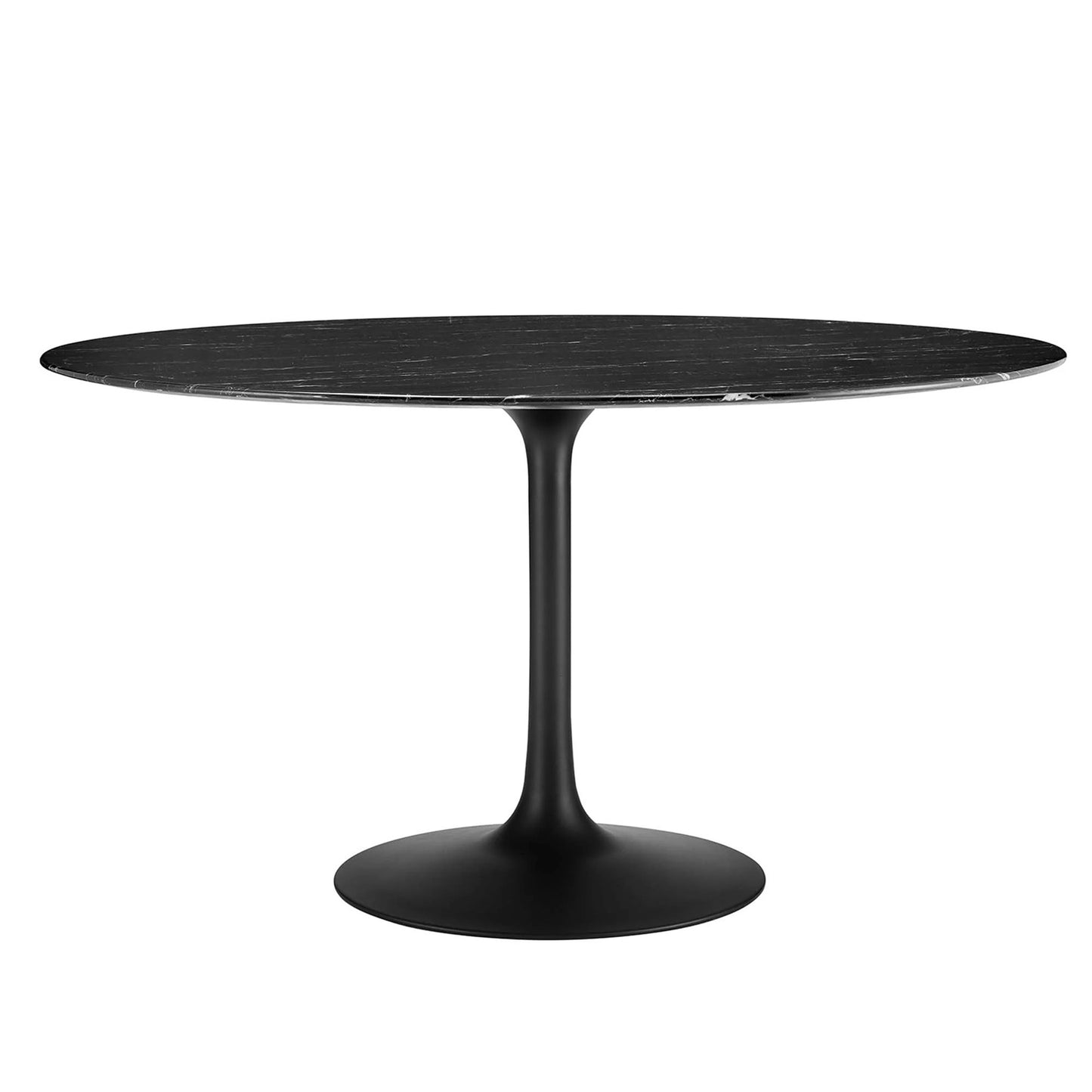 Tulip Marble Dining Table, 54" Round, Black