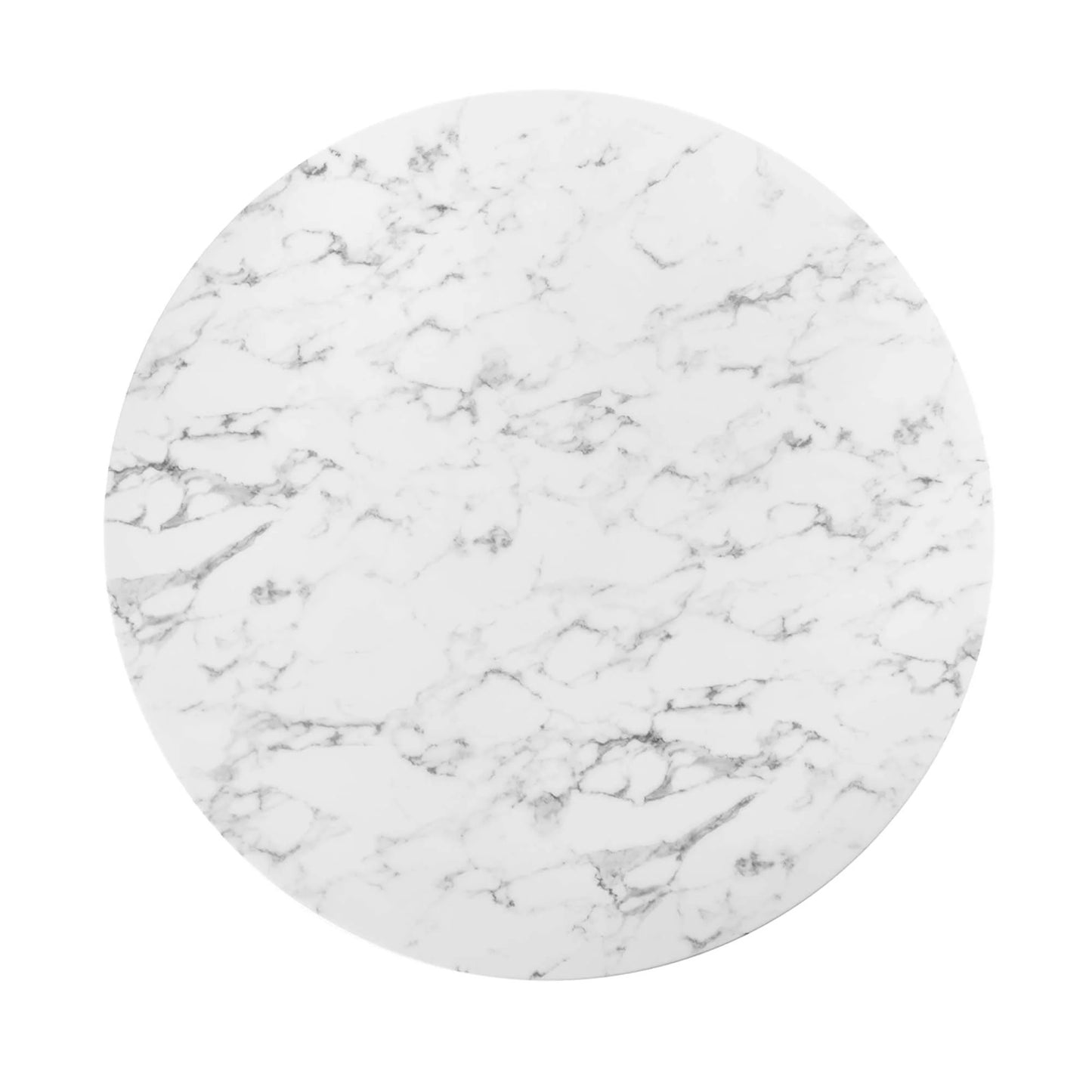 Tulip Marble Dining Table, 54" Round, Black Base