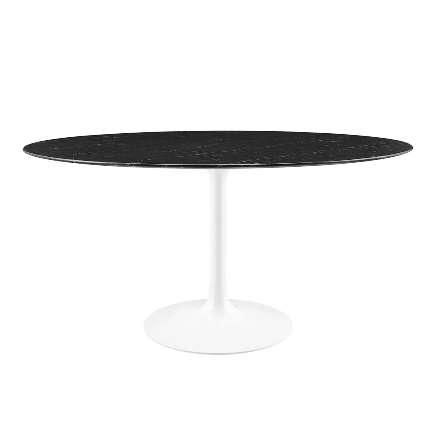 Tulip Marble Dining Table - 60" Round White Base