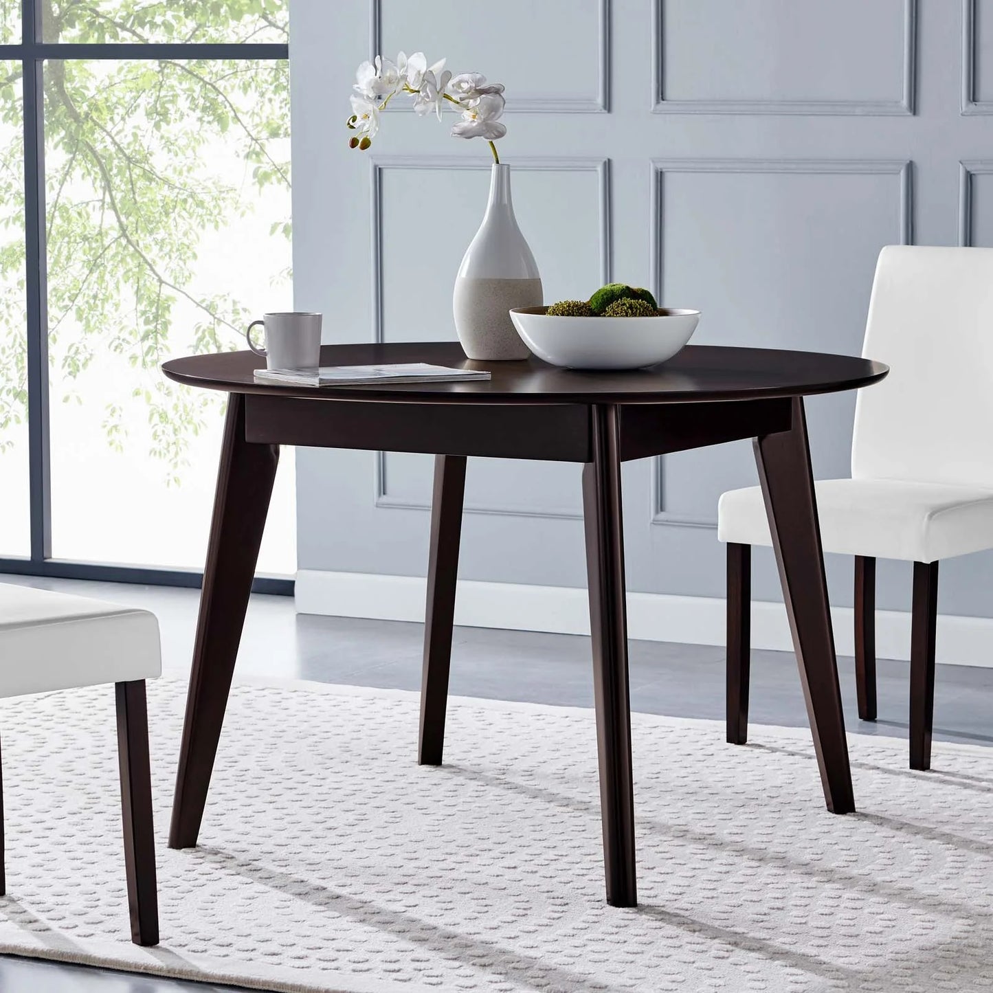 Larsen Wood Dining Table - 45" Round, Cappuccino