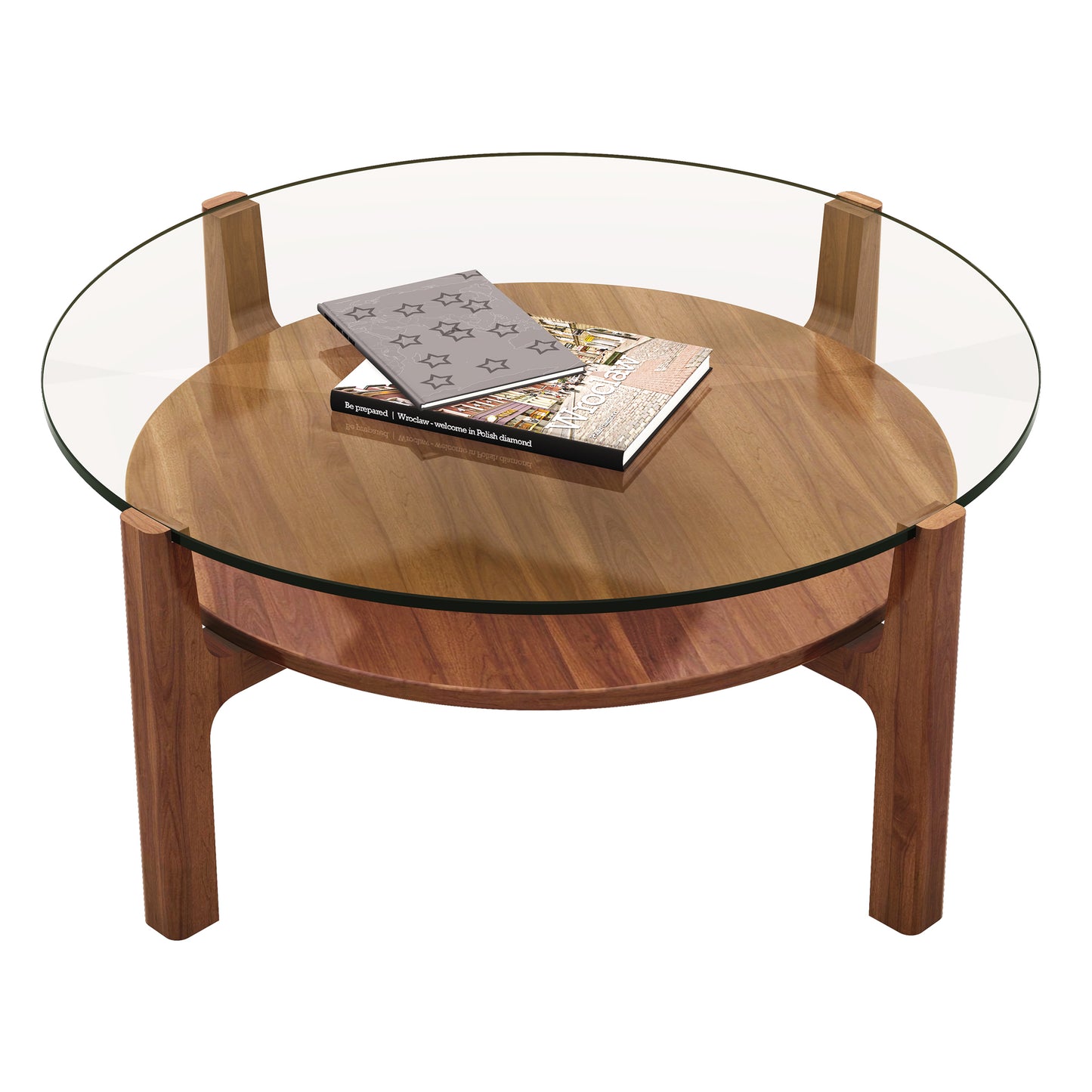 Soho Wood Coffee Table Round, Walnut