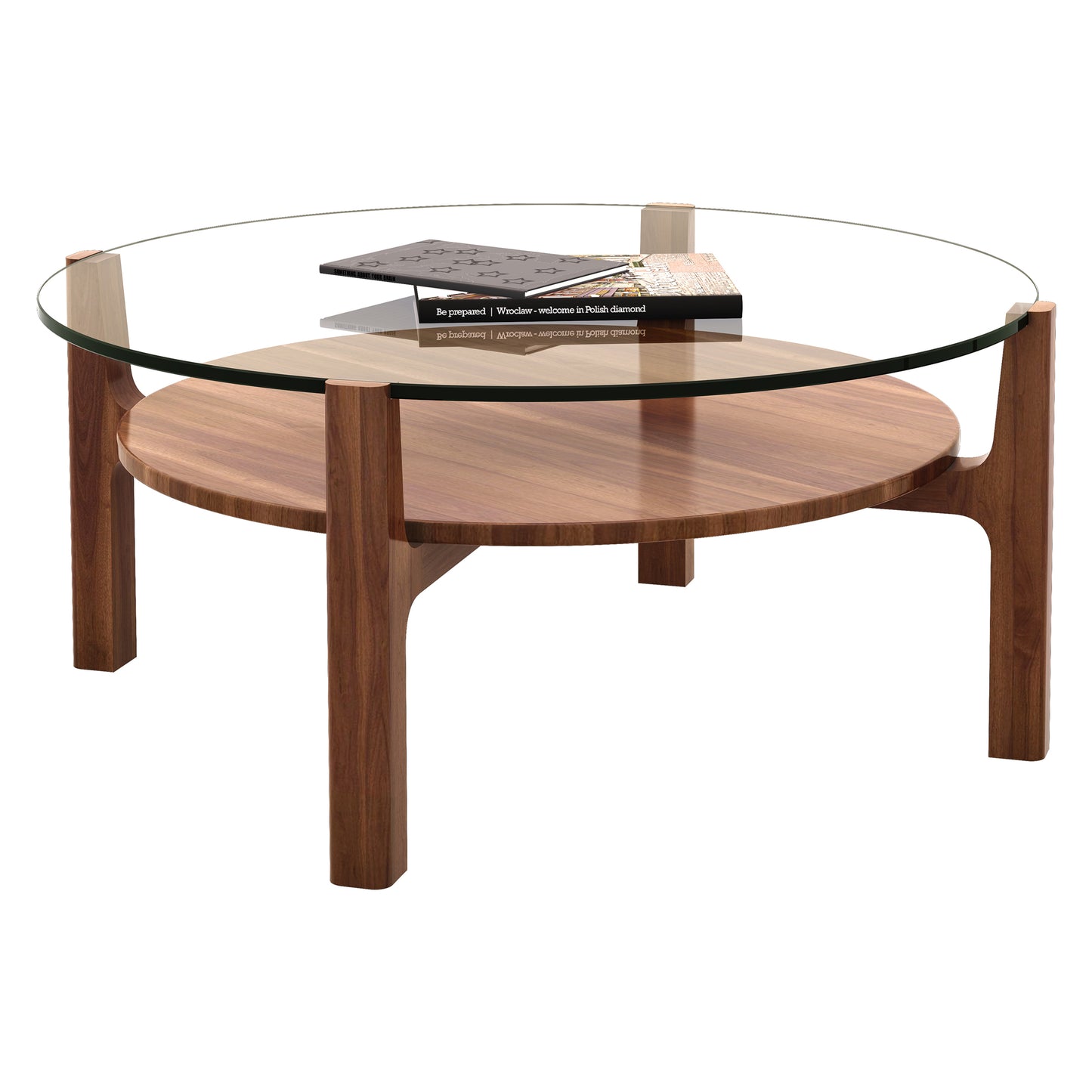 Soho Wood Coffee Table Round, Walnut