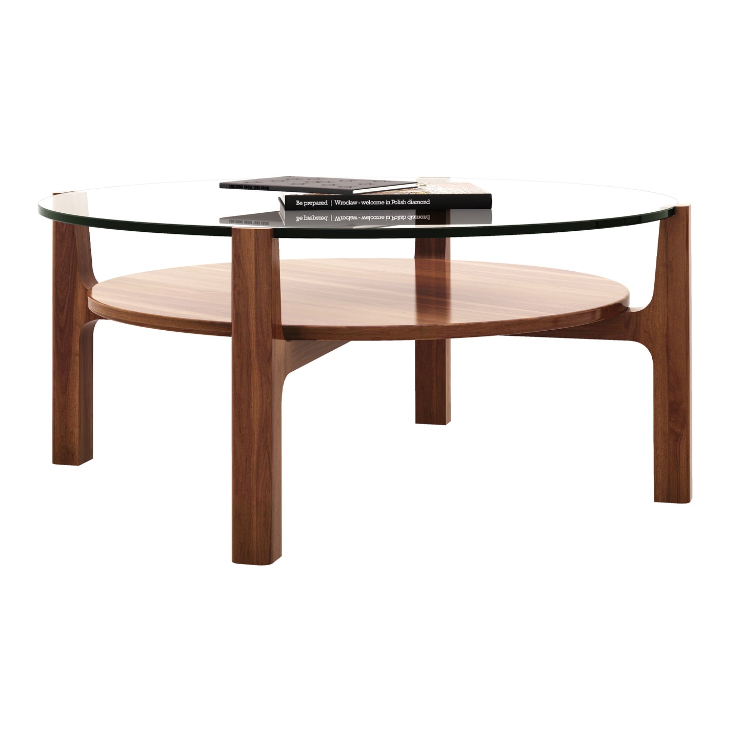 Soho Wood Coffee Table Round, Walnut