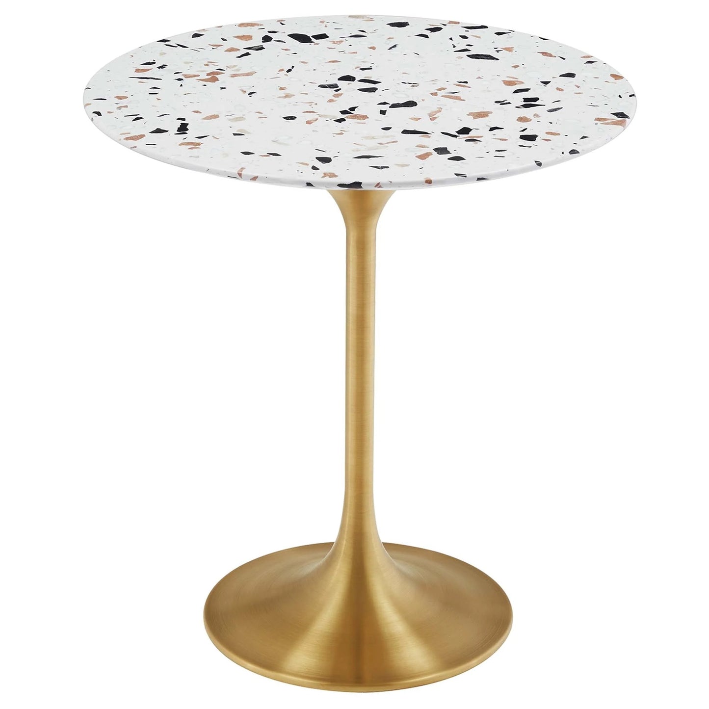 Tulip Marble Side Table - 20" Round, Gold Terrazzo