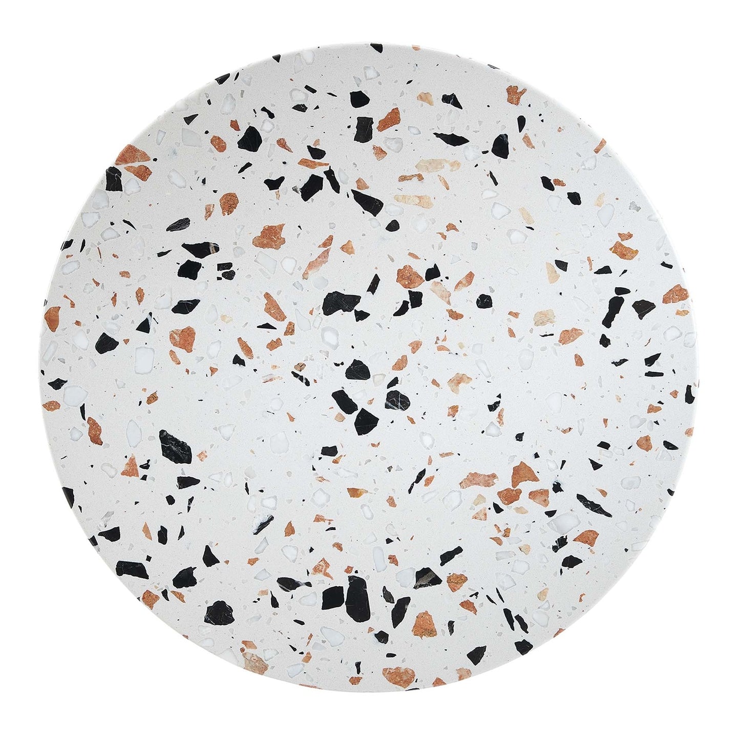 Tulip Marble Side Table - 20" Round, White Terrazzo