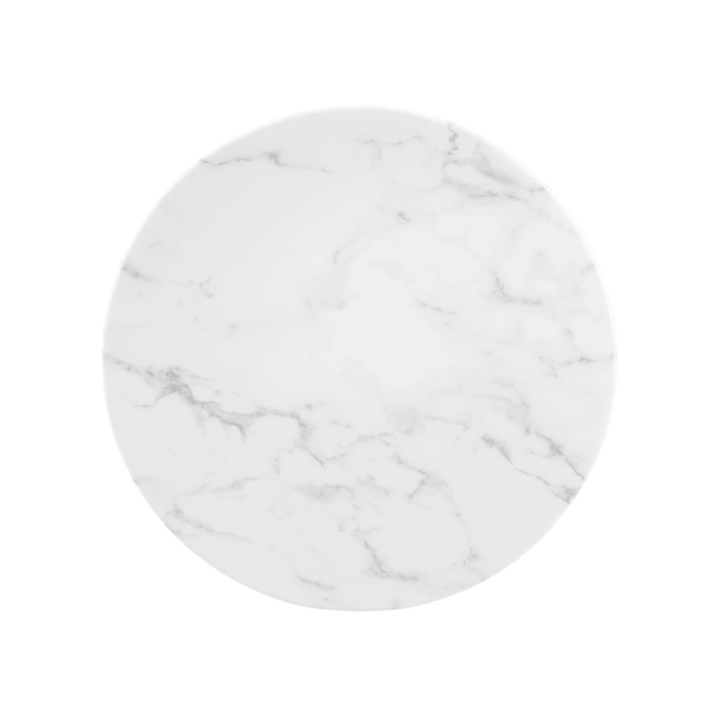 Tulip Marble Side Table - 20" Round, Black Base