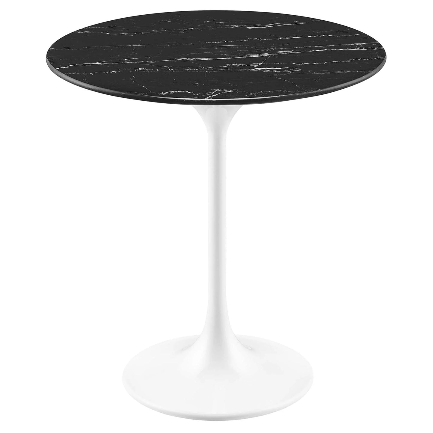 Tulip Marble Side Table - 20" Round, White Base