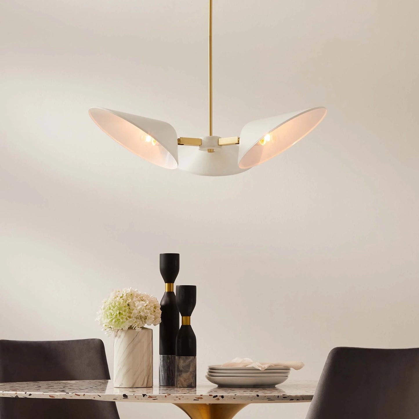 Ramon 3-Light 3" Arm Pendant, White