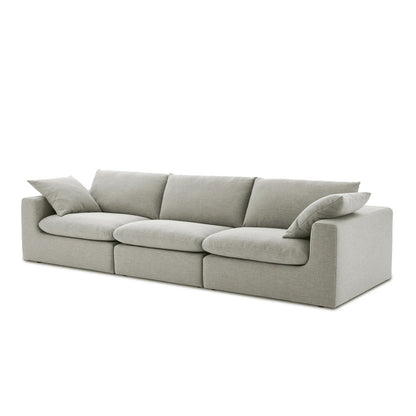 Duke 119" Deep Seat Sectional Sofa, 3 Seater, Gray