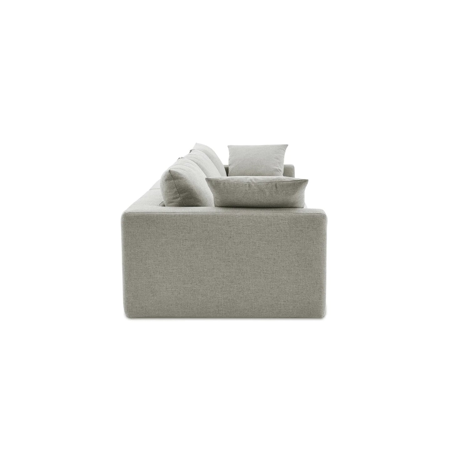 Duke 119" Deep Seat Sectional Sofa, 3 Seater, Gray