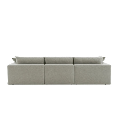 Duke 119" Deep Seat Sectional Sofa, 3 Seater, Gray