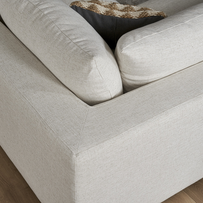 Duke 154" Deep Seat Sectional Sofa, 4 Seater, White