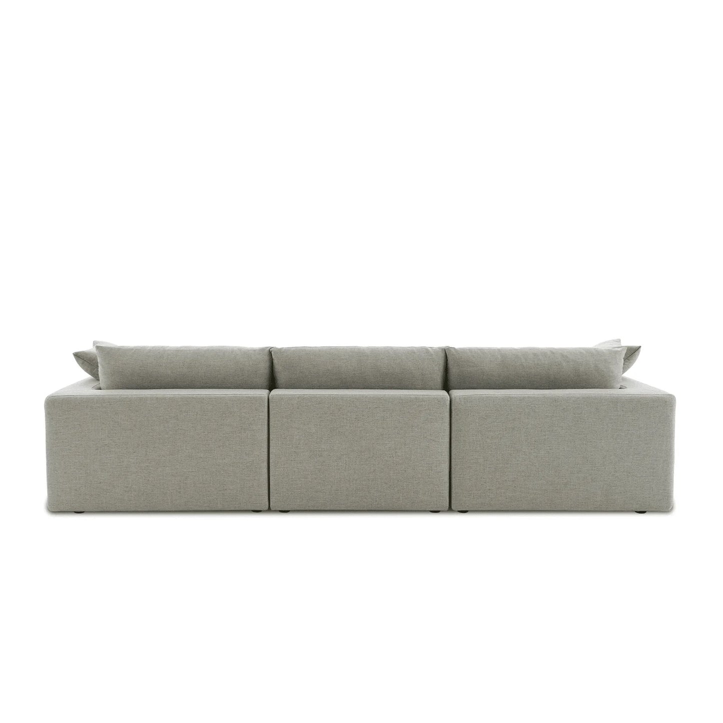 Duke 119" Deep Seat Sectional Sofa With Ottoman, 3 Seater, Gray