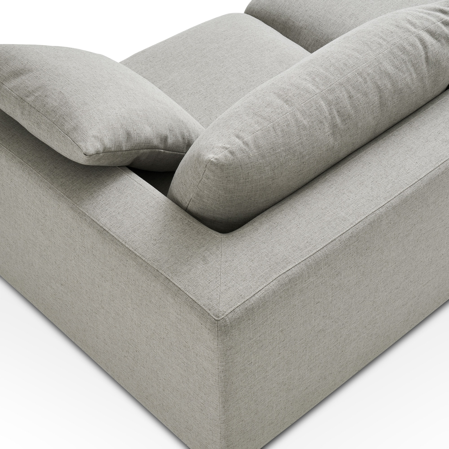 Duke 119" Deep Seat Sectional Sofa With Ottoman, 3 Seater, Gray