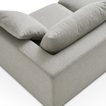 Duke 119" Deep Seat Sectional Sofa With Ottoman, 3 Seater, Gray