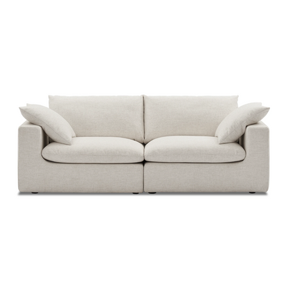 Duke 84" Deep Seat Sectional Sofa, 2 Seater, White