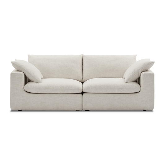 Duke 84" Deep Seat Sectional Sofa, 2 Seater, White