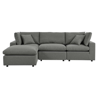 Haven 3 Seater Sectional Sofa With Ottoman, Gray