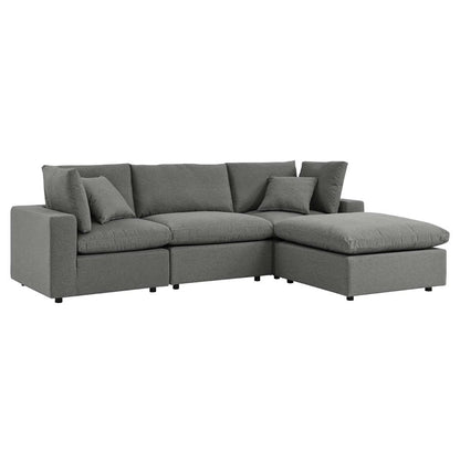 Haven 3 Seater Sectional Sofa With Ottoman, Gray