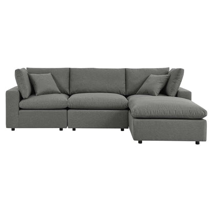 Haven 3 Seater Sectional Sofa With Ottoman, Gray