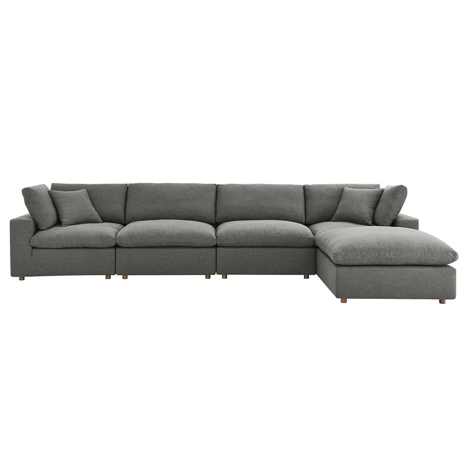 Haven 4 Seater Sectional Sofa With Ottoman, Gray